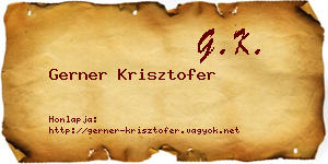 Gerner Krisztofer névjegykártya