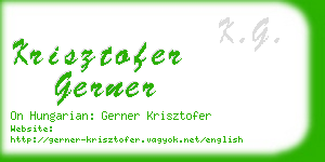 krisztofer gerner business card